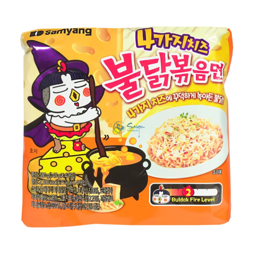 Samyang Quattro Cheese 4 Käse Sorten Ramen mit Huhn Geschmack 580g (5x 145g)